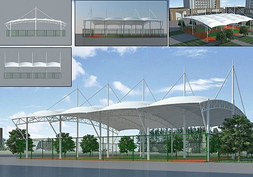 室外球场加装钢膜结构顶棚